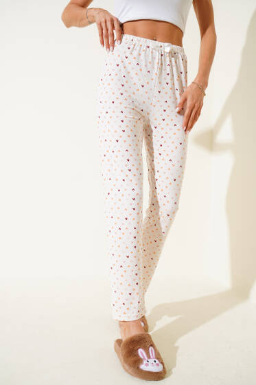 Desenli Pijama Ekru - Pijama