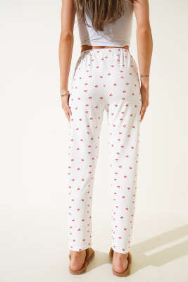 Desenli Pijama Kiraz Çiçegi - Kadın Pijama Takımı