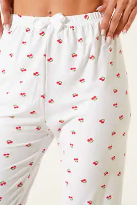 Desenli Pijama Kiraz Çiçegi - Pijama