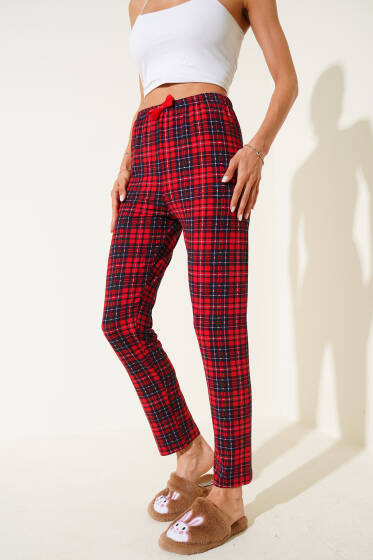 Desenli Pijama Kırmızı - Kadın Pijama Takımı