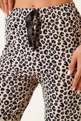 Desenli Pijama Latte - Pijama