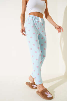 Desenli Pijama Mavi - Kadın Pijama Takımı