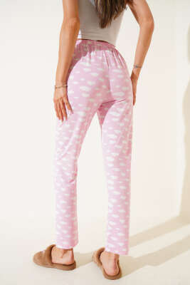 Desenli Pijama Pembe Beyaz - Pijama