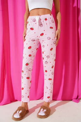 Desenli Pijama Pembe - Kadın Pijama Takımı