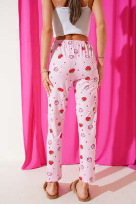 Desenli Pijama Pembe - Kadın Pijama Takımı