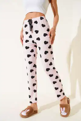 Desenli Pijama Pudra 