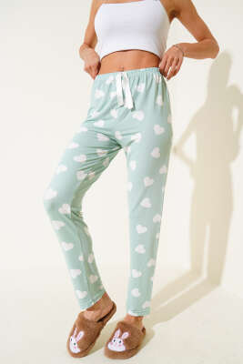 Desenli Pijama Yeşil - Kadın Pijama Takımı