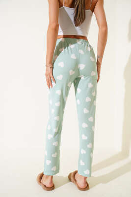 Desenli Pijama Yeşil - Kadın Pijama Takımı