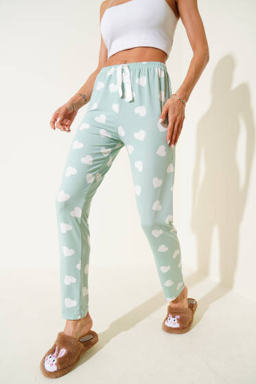 Desenli Pijama Yeşil - Pijama
