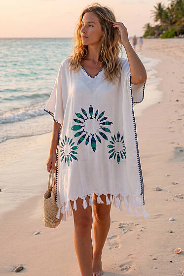 Desenli Püskül Detaylı Pareo Asorti 1 - Kadın Giyim Modelleri