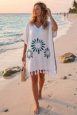 Desenli Püskül Detaylı Pareo Asorti 1 - Kadın Giyim Modelleri