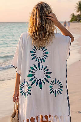 Desenli Püskül Detaylı Pareo Asorti 1 - Kadın Giyim Modelleri