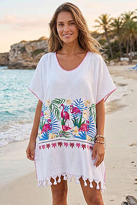 Desenli Püskül Detaylı Pareo Asorti 3 - MAHİR HAVLU