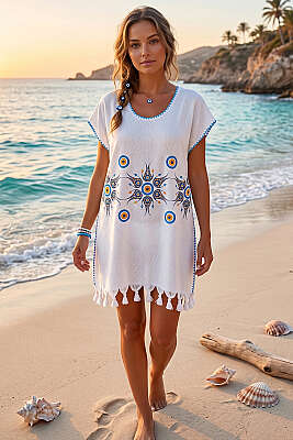 Desenli Püskül Detaylı Pareo Asorti 4 - Kadın Giyim Modelleri