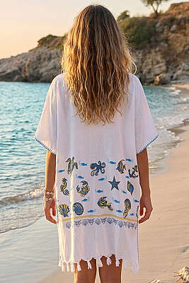 Desenli Püskül Detaylı Pareo Asorti 5 - Kadın Giyim Modelleri