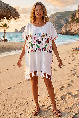 Desenli Püskül Detaylı Pareo Asorti 6 - Kadın Giyim Modelleri