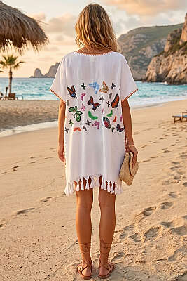 Desenli Püskül Detaylı Pareo Asorti 6 - Kadın Giyim Modelleri