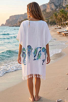 Desenli Püskül Detaylı Pareo Asorti 7 - Kadın Giyim Modelleri