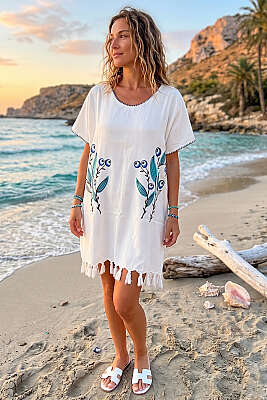 Desenli Püskül Detaylı Pareo Asorti 8 - Kadın Giyim Modelleri