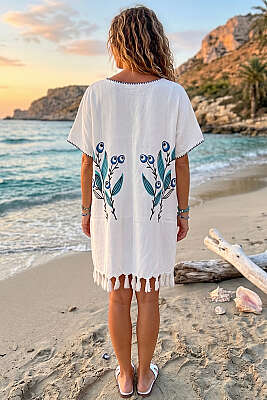 Desenli Püskül Detaylı Pareo Asorti 8 - Kadın Giyim Modelleri