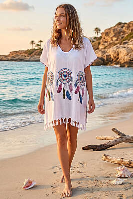 Desenli Püskül Detaylı Pareo Asorti 9 - Kadın Giyim Modelleri