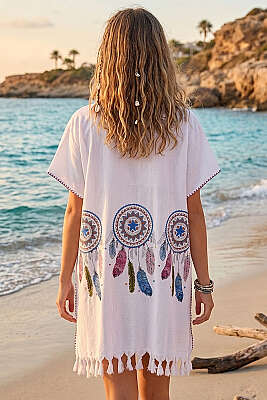 Desenli Püskül Detaylı Pareo Asorti 9 - Kadın Giyim Modelleri