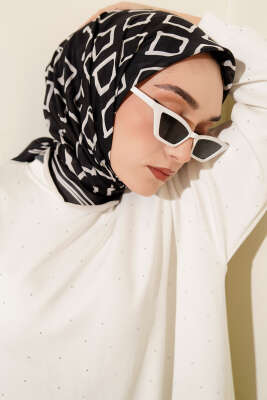 Desenli Siyah Serisi Eşarp Asorti 11 