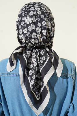 Desenli Siyah Serisi Eşarp Asorti 9 - Başörtüsü