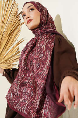 Desenli Soft Bordo Serisi Şal Asorti 1 - ASSE BONE