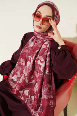 Desenli Soft Bordo Serisi Şal Asorti 10 - ASSE BONE