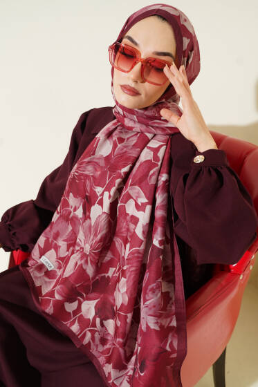 Desenli Soft Bordo Serisi Şal Asorti 10 - Günün Seçilenleri