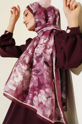 Desenli Soft Bordo Serisi Şal Asorti 3 - ASSE BONE