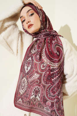 Desenli Soft Bordo Serisi Şal Asorti 4 - ASSE BONE