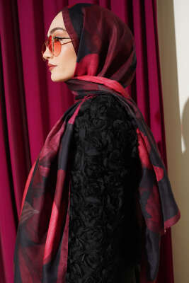 Desenli Soft Bordo Serisi Şal Asorti 5 - Günün Kombini