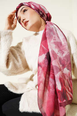 Desenli Soft Bordo Serisi Şal Asorti 7 - ASSE BONE