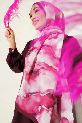 Desenli Soft Bordo Serisi Şal Asorti 9 - ASSE BONE