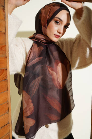 Desenli Soft Kahve Serisi Şal Asorti 10 - Günün Seçilenleri