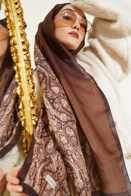 Desenli Soft Kahve Serisi Şal Asorti 9 