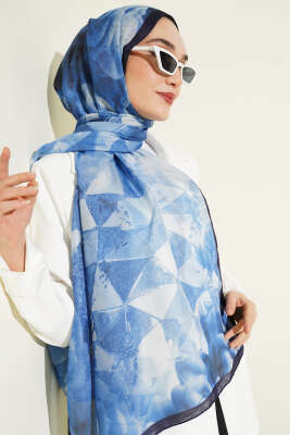 Desenli Soft Lacivert Serisi Şal Asorti 1 - Günün Seçilenleri