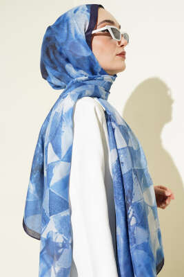 Desenli Soft Lacivert Serisi Şal Asorti 1 - Günün Seçilenleri