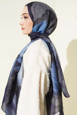 Desenli Soft Lacivert Serisi Şal Asorti 2 - Günün Seçilenleri