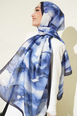 Desenli Soft Lacivert Serisi Şal Asorti 4 - Günün Seçilenleri