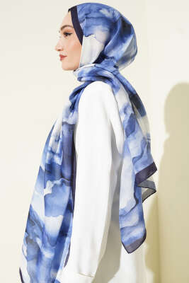 Desenli Soft Lacivert Serisi Şal Asorti 4 - Günün Seçilenleri