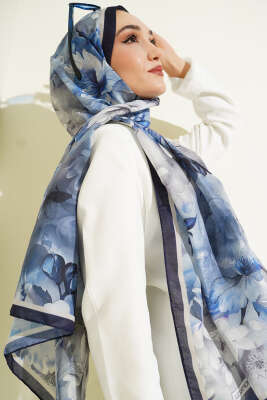 Desenli Soft Lacivert Serisi Şal Asorti 6 - Günün Seçilenleri