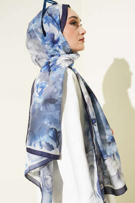 Desenli Soft Lacivert Serisi Şal Asorti 6 - Günün Seçilenleri