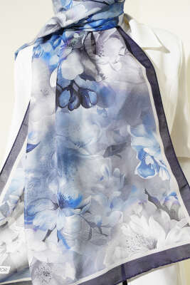 Desenli Soft Lacivert Serisi Şal Asorti 6 - Günün Seçilenleri