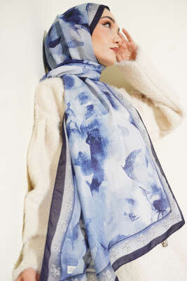 Desenli Soft Lacivert Serisi Şal Asorti 7 - Günün Seçilenleri