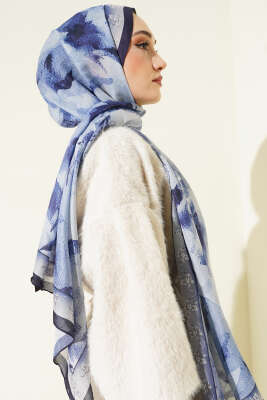 Desenli Soft Lacivert Serisi Şal Asorti 7 - Günün Seçilenleri