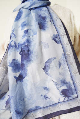 Desenli Soft Lacivert Serisi Şal Asorti 7 - Günün Seçilenleri