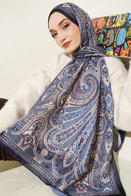 Desenli Soft Lacivert Serisi Şal Asorti 8 - Günün Seçilenleri